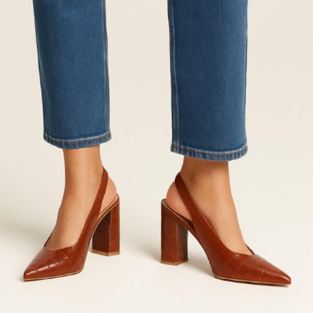 Nasty Gal Brown Croc Heels